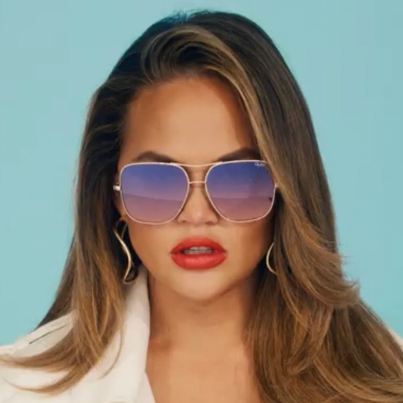 Quay Australia Accessories - Quay x Chrissy Stop & Stare Twist Sunglasses Gold